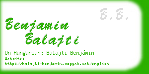benjamin balajti business card